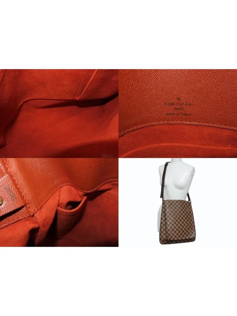Louis Vuitton Musette Salsa Damier Long Strap Shoulder Bag Brown Gold